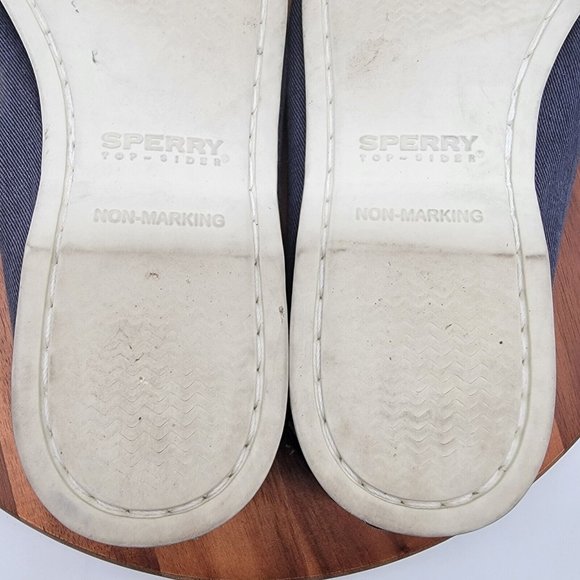 Sperry Top Sider Blue Denim Slip On 9826041 Authentic Original Boat Preppy Shoe - Picture 10 of 12
